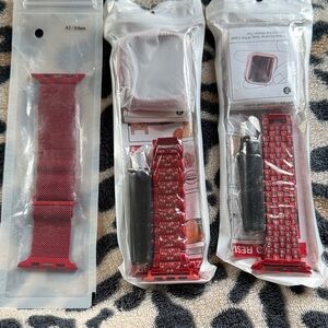Red Smartwatch Band Set of 3